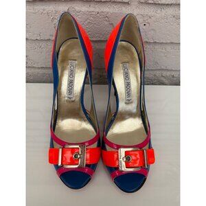 Luciano Padovan Patent Leather Color Block Women’s Stiletto Shoes Size 36.5